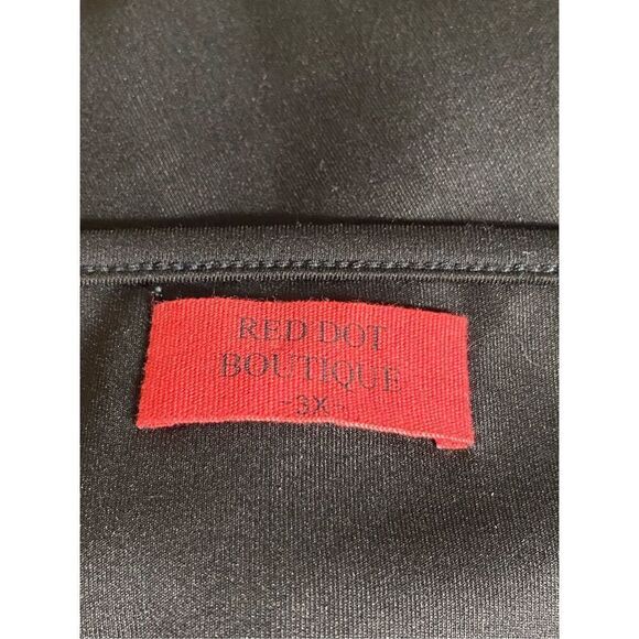 Red Dot Boutique Womens Black Mesh Chest Short Mini Dress 3X Plus - Picture 4 of 5